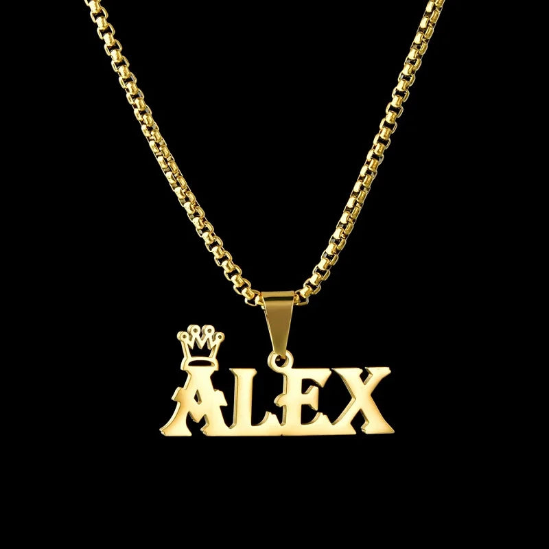 Custom Engraved Name Necklace – Personalised Pendant with Any Emoji Design