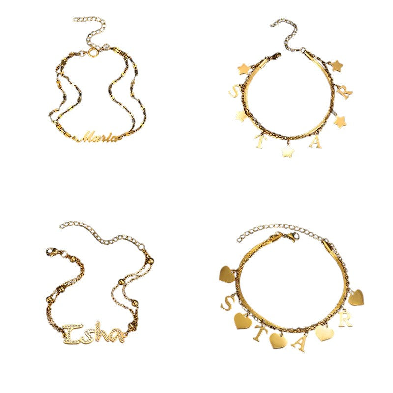 Personalised Gold Anklet Collection - Lunelle London
