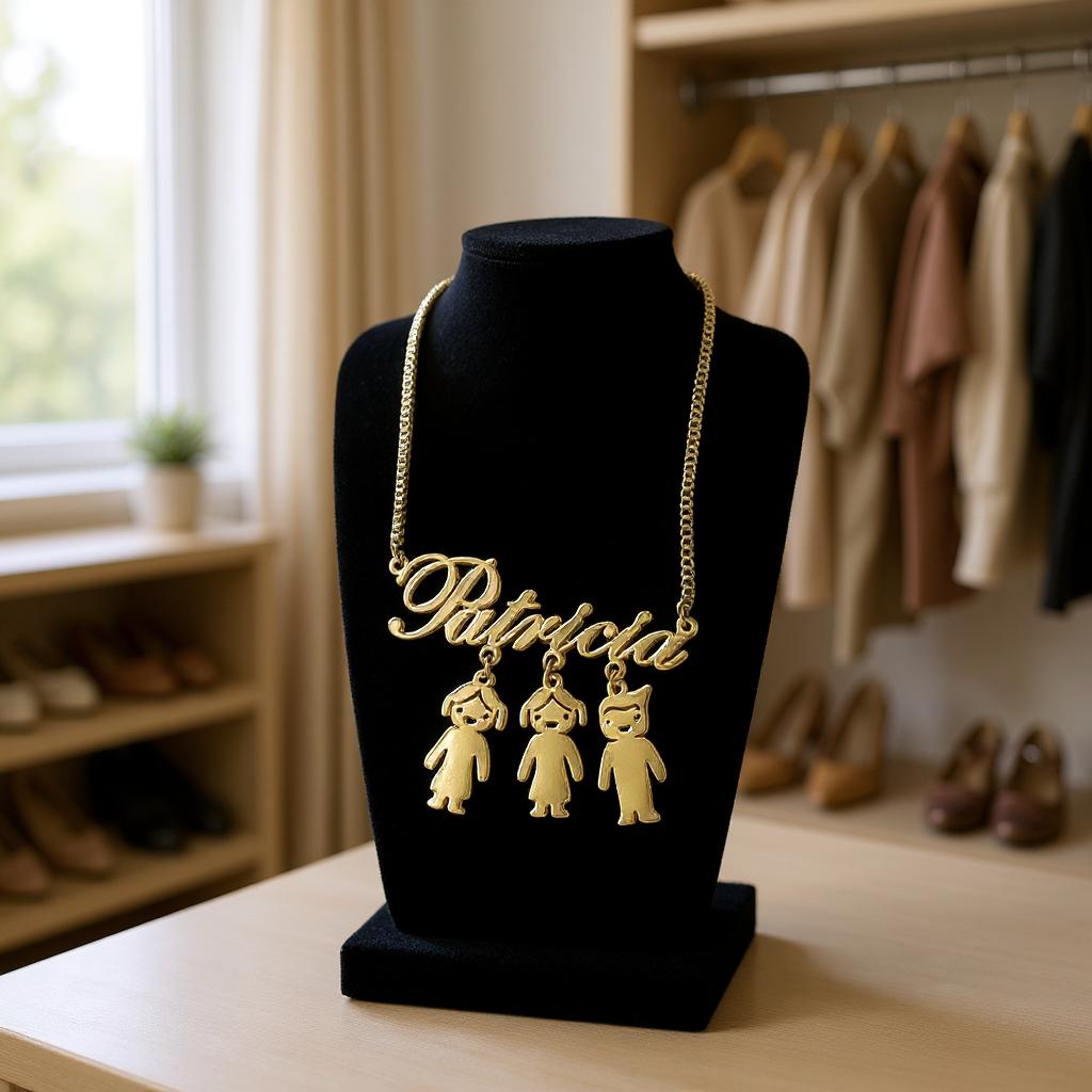 Personalised Custom Name Necklace for Her – Kids Pendant Choker